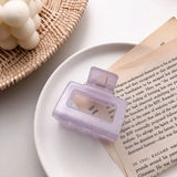 Square Geometric Frosted Hair Claws Clamps Acetate Hairpins Women Hollow Out Ponytail Clips Makeup Styling Tools