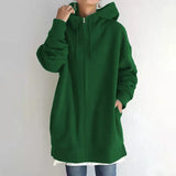 Street Polyester Fiber Zipper Hooded Long Lining