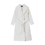 2020 autumn winter coat womens argyle long jacket thin parkas double breasted belt coat