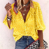 Autumn Wave Casual Style Print Long Sleeve Lapel Single Breasted