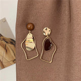 Retro earrings geometric irregular drip earringsOutfit