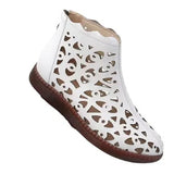 Large-Size Hollow Cool Boots Women's New Breathable Hole Flat Bottom Large Size Mother