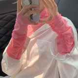 Candy Color Long Sleeve Tees See Through Mesh Top Turtleneck T Shirt Women Green Blue Black Pink Yellow Fall