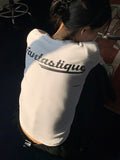 Print Vintage T Shirt Women Skinny V Neck Crop Tops Y2k Black Tshirts American Retro Autumn Winter Tee Tops