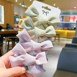 Pcs/set Cotton Dot Printed Hair Clips For Cute Girls Plaid Bowknots Boutique Barrettes Kids Hair Accessories Hairpins 2020