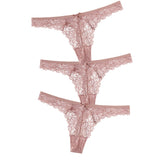 Sexy Lace Thong Low Waist Lace Transparent Panties Women Hollow out Breathable G String Briefs Bow Underwear