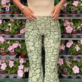 Floral Vintage High Waist Pants Women Casual Elegant Skinny Long Trousers Ladies 90s Fashion Sweatpants