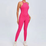 Zingj Buckle Yoga Onesie Women's Peach Hip Back Exercise Speed Dry Integrated Fitness Onesie-Outfit