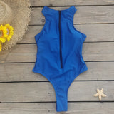 Solid Color Zipper Sleeveless Surfsuit Integrated Swimsuit Women 2025