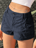 Vintage Low Rise Asymmetric Cargo Shorts- Outfit