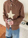 Vintage Star Patch Baggy Zip Up Hoodie- Outfit