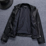Zingj Women's Fashion Lapel Zipper Female Leather Jacket Female Jacket Solid Color Fashion Female Jacket Female