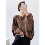 Folds 2025 Spring Loose Pure Color Top Loose Languid Folding Top High-End Sun Protection