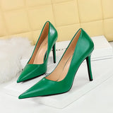 Zingj Retro Fashion Simple Ultra High Heel Shallow Pointed Sexy Thin Single Shoes High