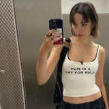 Spring 2024 New Fashion Babes Casual Blouse Knitted Sling Belt Short Umbilly Inside Vest Direct