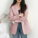Zingj Suit Jacket Female 2024 Spring And Autumn New Korean Version Loose Students Long Jacket Casual Small Suit