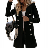 Autumn And Winter Long Sleeve Suit Collar Double Buckle Collar Buckle Coat Double Buckle Suit