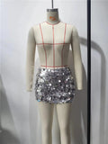2023 Sequin Skirt Women Glitter Silver Short Skirt Woman Fashion High Waist Mini Summer Skirts Shiny Sexy Women's