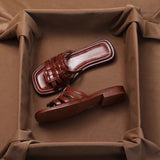 Soft Skin ~ Great Wear ~ Summer Flat-Bottom Slippers Women Wear Fashion Comfortable One-Word Drag Retro Cool