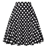 Women's Runway Cotton Retro Vintage Skirt Black Faldas High Waist A Line Rockabilly Jupe 50s Swing Umbrella Skirts Pin Up