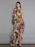 Summer Sexy Sleeves Irregular Lotus Leafy Dress Temperament Holiday Dress Dress Dress Dress