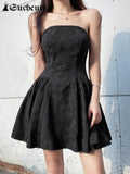 SUCHCUTE Korean Fashion Casual Sundress Sexy Backless Skinny Sleeveless Party Dress Harajuku Vintage Streetwear Mini