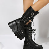 And Martin Boots 2025 Autumn And Winter 2025 New Large-Size Punk Style Handsome Mid-Sleest