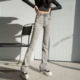 Color Women Flare Jeans Pants Button Down Pants Zipper Stretch Jeggings Elastic Denim Skinny Bootcut Casual Fashion