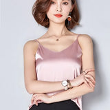 Summer Autumn style Imitation Silk Women Blouse Shirt Sexy White Tops Women Blouses Party Girls Blusas Shirts 2020