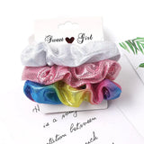 Silk Scrunchies Print Leopard Scrunchie Set Elastic Hair Bands Solid Color Fashion Headwear Women Hair Accessories