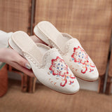 Zingj Satin Embroidered Cloth Shoes 2023 Spring / Summer New Ladies Summer Sandals Bag
