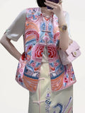 Trend Chinese Style Vest Women's 2023 Design Sense Minority Heavy Industry Embroidery Retro Plate Buckle To Wear A Small
