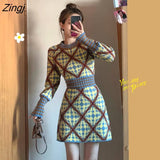 Dress Women Stretchy New Design Winter Warm Elegant Retro Korean Fashion Платье Женское Sexy Lady All-match Casual
