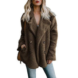 Women Winter Teddy Coat Female Warm Faux Fur England Coat Casual Oversized Soft Fluffy Fleece Jackets