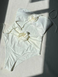 2024 New Drawstring Hollow Solid Rose Slings With Conjoined Swimsuit
