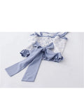 Bow Crop Tops 2022 Summer Camisole Fashion Vintage Casual Female Print Tank Top Sexy Sleeveless Off Shoulder Kawaii
