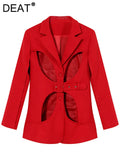 2023 Autumn And Winter New Fashion Long Sleeve Solid Color Temperament Women's Dress Hollowed Out Coat