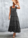 Summer Boho Maxi Dress Women Elegant Bohemian Floral Print Dress Ladies Spaghetti Strap Floor Length Dress For