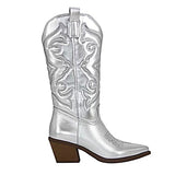 New Embroidery Women's Mid-Clinic Fluorescent Tip Martin Boots Coarse And Large-Size