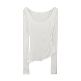 High-End Spicy Girls Thin Long-Sleeved T-Shirt Women's Early Autumn New Micro-Transparent Sunscreen