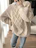 Oversized Cable Knit Sweater-Outfit