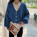 Elegant Long Sleeve Sweater Women 2021 New Single-Breasted Female Short Cardigan Soft Flexible Knitted