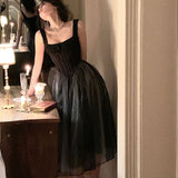 Women Summer Midi Dress Spaghetti Strap Sexy A Line Elegant Party Slim One Piece Clothes