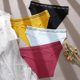 Seamless Women's Panties FINETOO Letter Waist Underwear Sexy Female Underpants Transparent Hollow Out Lingerie