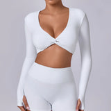 Zingj Show Chest Yoga Sports Top Set Fingers High Elasticity Sense Of Running Fast Dry Yoga Fitness Long Sleeve Women-Outfit