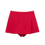 Solid High Waist Skort-Outfit