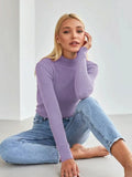 Color Half Collar Slim Knit Bottoming