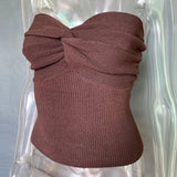 Knit Twisted Tube Top-Outfit