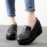 And English Wind Small Leather Shoes Waterproof Table Women's Shoes Pine Sole Single Shoes Autumn Plus Velvet Tung Leoptium Pedalle