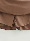 Ruched Ruffle Mini Skirt- Outfit